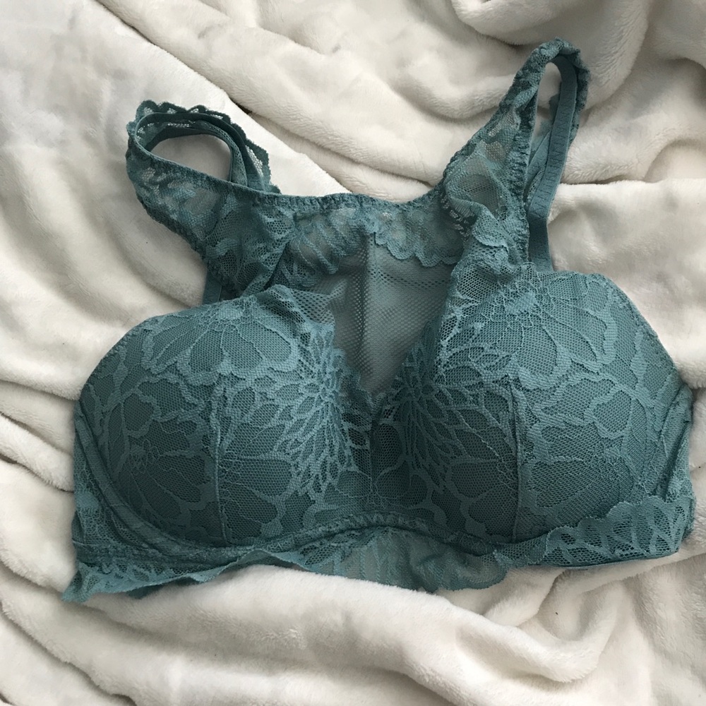 Pink high neck push up bralette